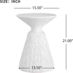 Outdoor Small end Table White Marble Retro Speckled Textured All-Weather MGO Side Table, Indoor Living Room end Table End Table for Home Office Living Room and Patio Decor, sode ta
