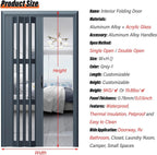 Interior Sliding Barn Door, Accordion Folding, Single/Double Bedroom Divider for RV Mobile Home, -1 80x80in(203.2x203.2cm)