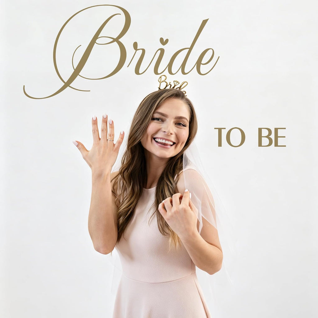 Bride to Be Decal, Bridal Shower Balloon Arch Backdrop Decor for Wedding, Engagement Party Decoration (Bride to Be Sign)