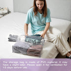 10 Pack Clear Storage Bags for Clothes, 22L Blanket Storage Bags, Under Bed Storage, Closet Organizers Bag, Upgraded Version Two-Way Zippers Design(Grey, 10PACK)