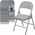 8 Pack Folding Chairs, Fabric Dining Chair Set with Padded Cushion and Back, Indoor Outdoor Seat for Home Office, Parties, Events, Wedding, Extra Guest Seating, Graphite Gray