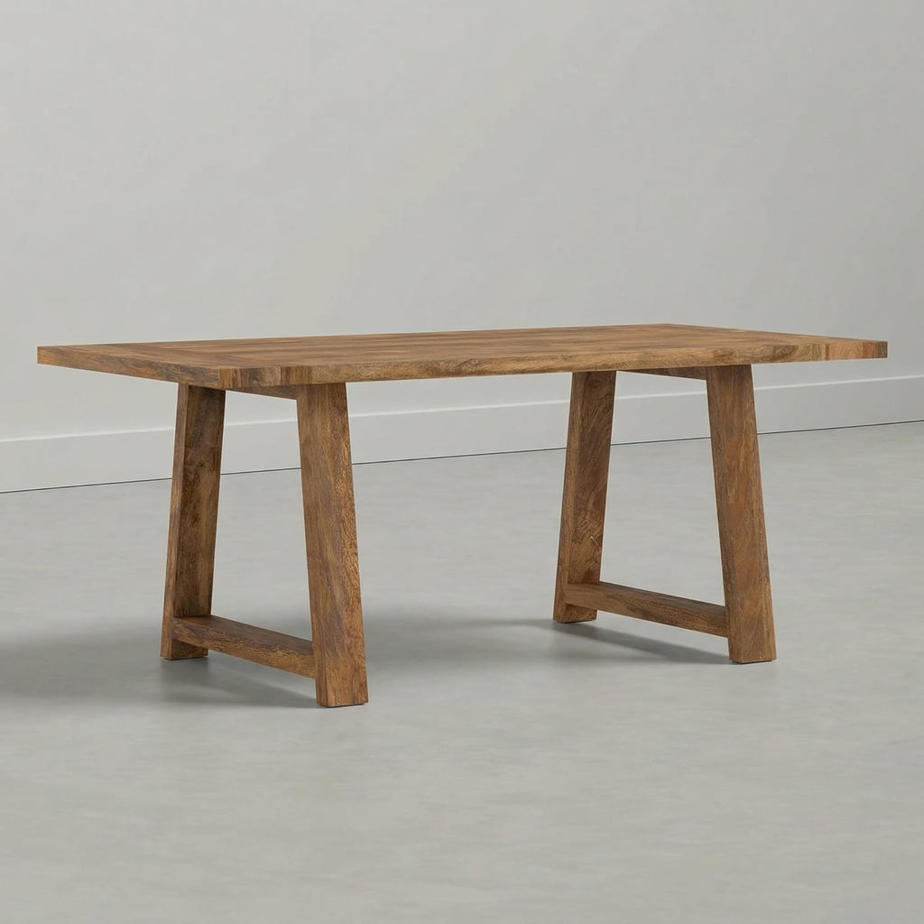 SIMPLIHOME Whitley Dining Table - 72 inch Wide Solid Mango Wood Rectangular Table in Medium Brown, Modern Farmhouse Style for Dining Room or Kitchen with Extra-Thick Trestle Base, Seats 6
