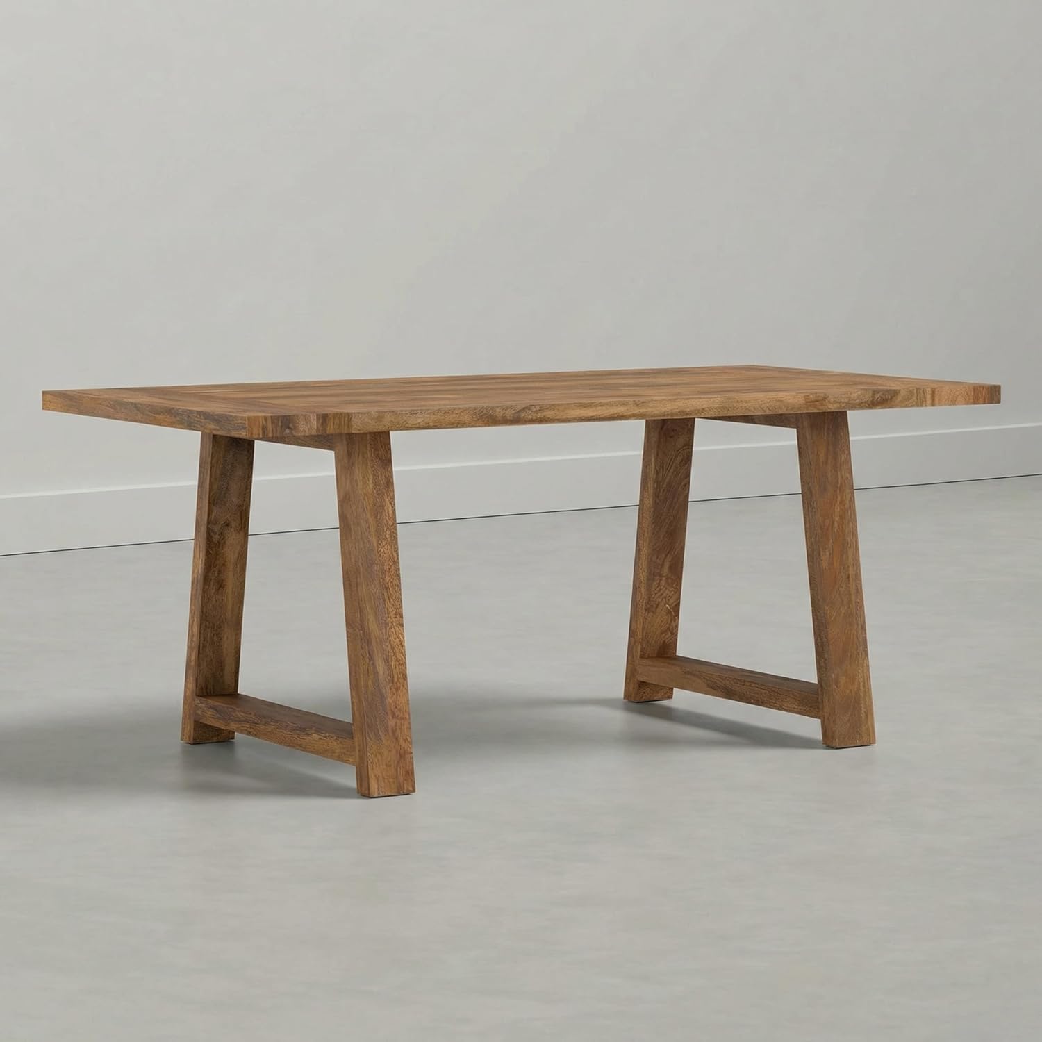 SIMPLIHOME Whitley Dining Table - 72 inch Wide Solid Mango Wood Rectangular Table in Medium Brown, Modern Farmhouse Style for Dining Room or Kitchen with Extra-Thick Trestle Base, Seats 6