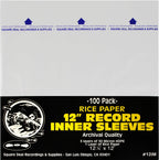 (100) 12 Inch Record Inner Sleeves - 3-Layers of Archival Quality, Anti-Static HDPE with Rice Paper Enclosed Insert for Extra Rigidity #12IM