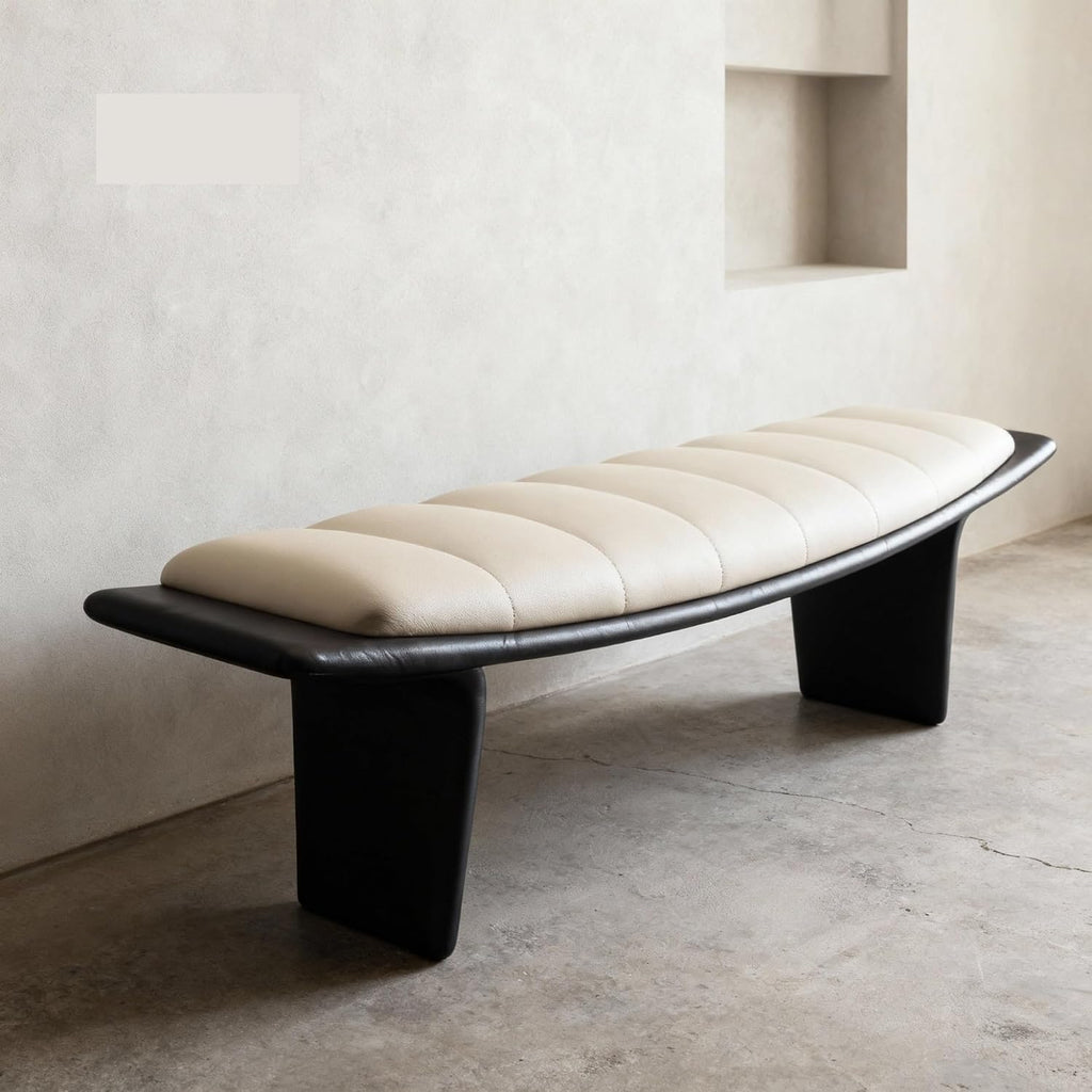 Modern Living Room Shoe Changing Stool Bedroom Leather Bed end Entryway(Small)
