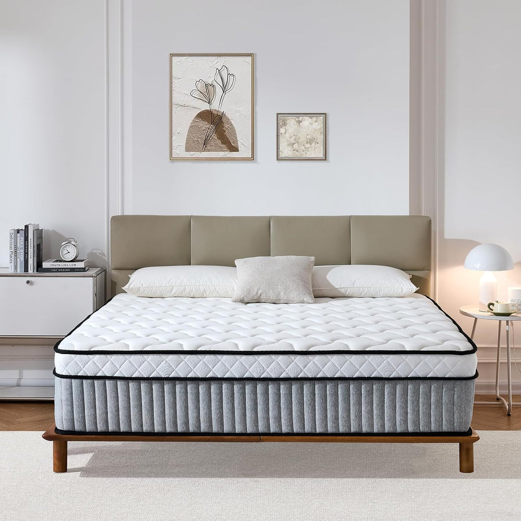 Omblix Full Size Mattress, 12 Inch Full Mattress,Hybrid Mattresses in a Box with Memory Foam and Individual Pocketed Coil,CertiPUR-US,Medium Firm & Pressure Relief