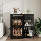 VOWNER Mini Fridge Cabinet with Power Outlet, 3-Tier Industrial Style Kitchen Microwave Stand Baker Rack with Drawer, Utility Storage Shelf for Home Kitchen Dorm Office, Black, 35" Lx22 Wx37 H