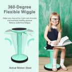 GLACER Wobble Stool, Wiggle Stool for Classroom Seating, 24" Active Learning Stool w/Adjustable Height, Sitting Balance Chair for School, Office Stand Up, Flexible Seating Wobble Chair (Green)
