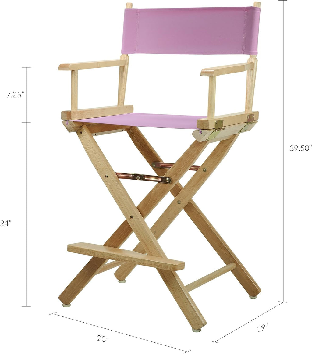 Casual Home 220-00/021-22 Director Chair 24" - Counter Height Natural Frame/Pink Canvas