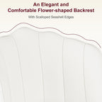VECELO Velvet Dining Chairs Set of 2, Modern Upholstered Kitchen Chairs with Thick Cushions, Curved Padded Backrest and Metal Legs, for Kitchen, Dining Room, Living Room, White