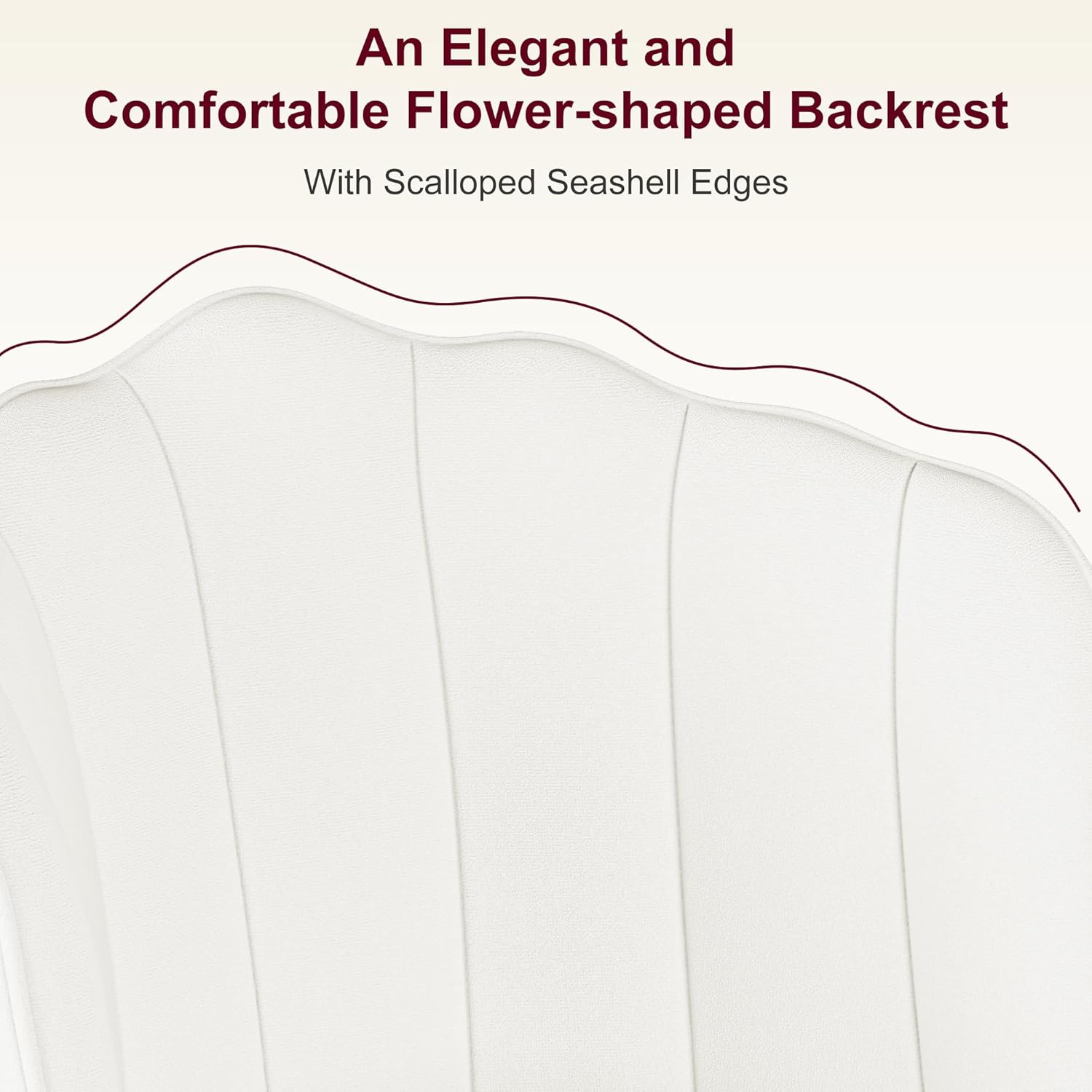 VECELO Velvet Dining Chairs Set of 2, Modern Upholstered Kitchen Chairs with Thick Cushions, Curved Padded Backrest and Metal Legs, for Kitchen, Dining Room, Living Room, White