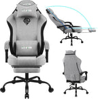 Gaming Chair, Computer Office Chair with Foot Rest, Ergonomic Fabric Desk Chair with Adjustable Lumbar Support & Headrest, Comfortable PC Reclining Gaming Chairs for Adults, Silla Gamer 350lbs