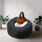 Bean Bag Chair for Adults, 4FT High-Rebound Memory Foam Bean Bag Sofa with Removable Cover, Oversized Bean Bag Couch for Gaming, Reading and Relaxation, Gery