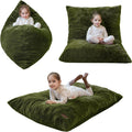 MAXYOYO 3 in 1 Kids Bean Bag Chair, Child Floor Sofa for Gaming, Reading, Faux Fur Floor Couch with High-Density Foam Filling for Living Room Bedroom