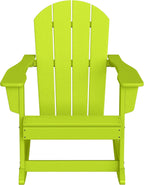 WestinTrends Malibu Outdoor/Patio Poly Adirondack Rocking Chair, Lime