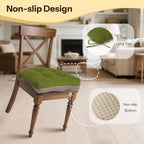 Non-Slip Chair Cushions for Dining Chairs Set of 4 Thick Kitchen Chair Pads Dining Room Seat Cushion with Ties 16" x 16" x 4" Olive Green