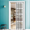 Foldable Accordion Doors, Clear Accordion Doors for Doorway, Aluminum and Acrylic Folding Sliding Door for Office Bathroom Room Divider, Easy to Install, Multifold Interior Door, 33" Wx80 H