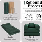 Single Couch Sofa for Small Spaces 2 in 1 Convertible Sofa to Lounger Comfy Bean Bag Chair for Adults with Removable Cover with Pillows for Bedroom, Apartment, Office (Green, 35.43" Single Sofa)