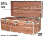 Rhino Trunk & Case Knotty Cedar Chest – Large Storage Box, Coffee Table, End of Bed Trunk or Entryway Storage Bench – 32"x18"x14" USA-Made, Furniture Grade, Heirloom Aesthetic – Strong and Secure