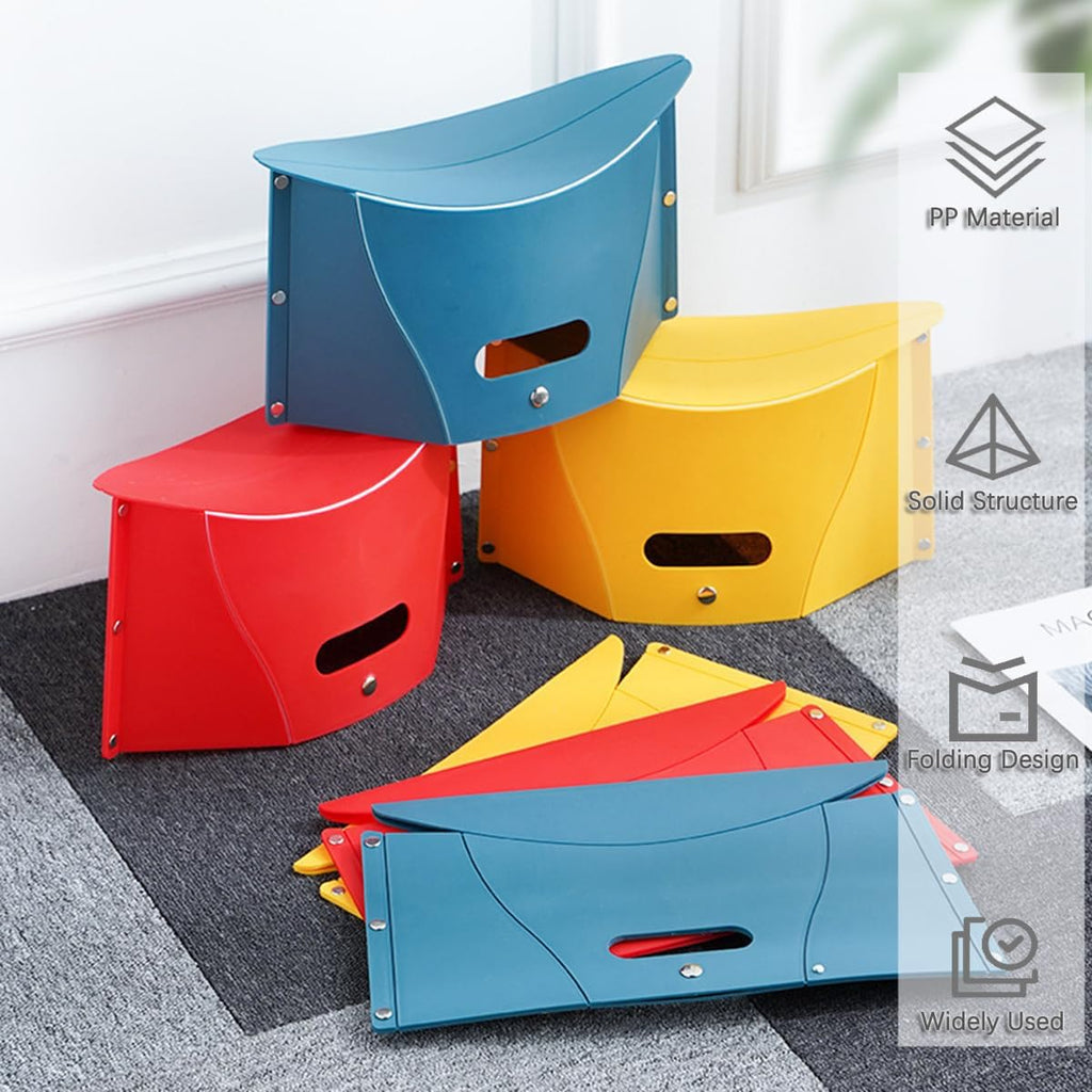 Mini Portable Folding Stool, Foldable Camping Hiking Stool, 2 in 1 Lightweight Travel Chair Storage Basket for Children & Adults for Travel Gathering BBQ Subway Backpacking Fishing