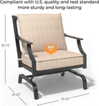 Grand Patio Outdoor Rocking Chairs - Motion Chairs Set of 2, Patio Seating with Olefin Cushions, Beige