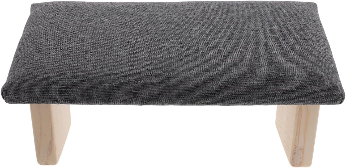 BESPORTBLE Bench Foldable Wooden Stool Portable Prayer Stool with Ergonomic Design Deep Gray and Mindfulness Sessions