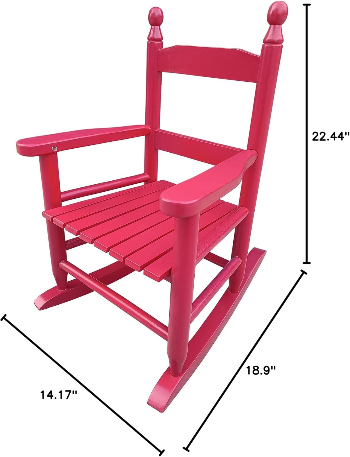 Kids Rocking Chair, Toddler Rocking Chair, Children’s Rocking Chair Porch Rocker Chair with Classic Rocker and Hardwood Construction, for Nursery, Indoor, Outdoor, Living Rooms, Bedrooms (Red)