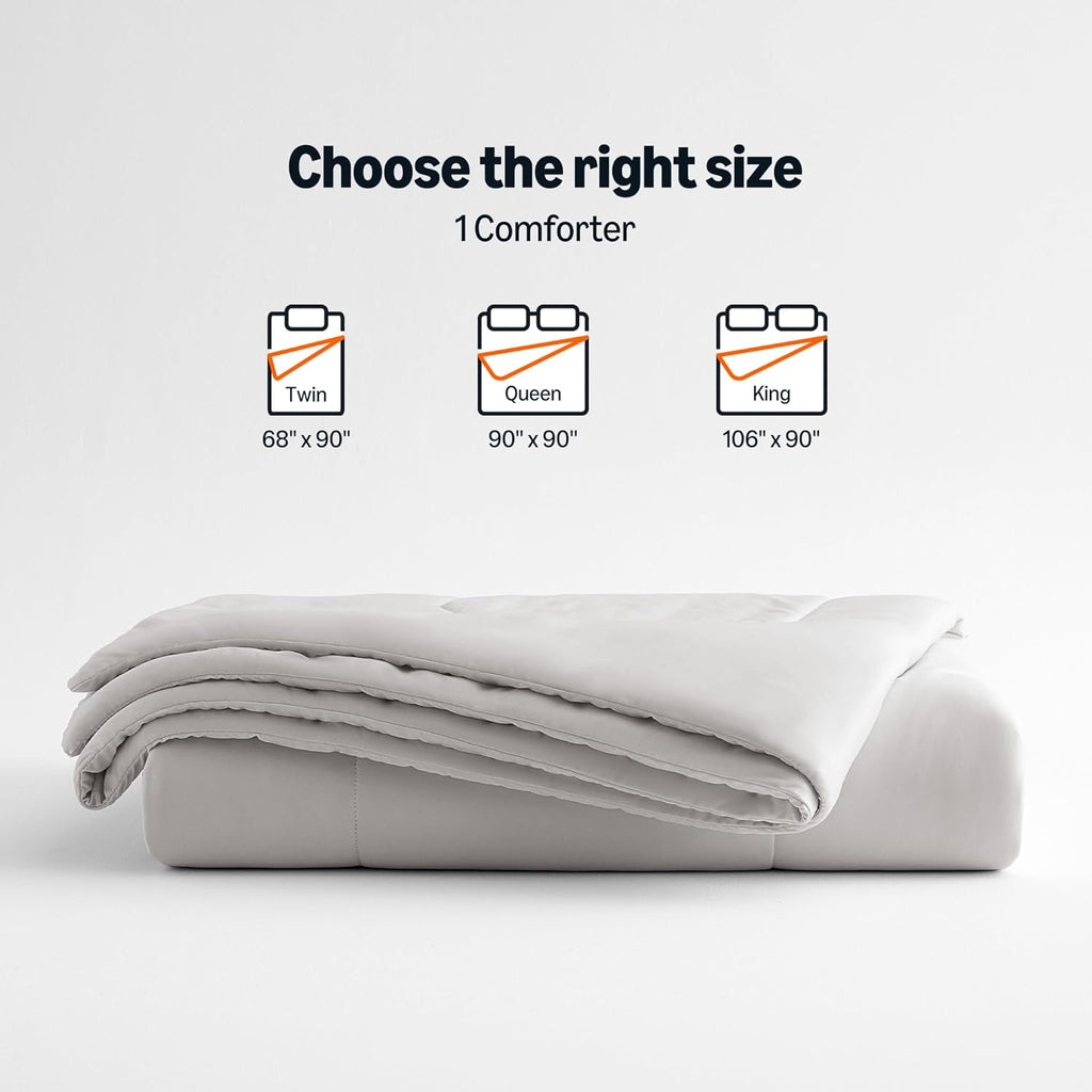 Amazon Basics Cooling Comforter, Temperature Regulating Blanket for Hot Sleepers, Summer & All Season Bedding, Lightweight, 106"x90", King, Gray