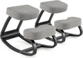 Goplus Ergonomic Kneeling Chair, Rocking Posture Chair w/Soft Seat & Pads, Wooden Backless Knee Chair for Home Office Study
