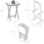 Casual Home 660-40 Tray Table Set, Natural, 14.75 in x 19 in x 25.5 in, 5 Piece