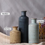 Ceramic Vase Set of 3, Crackle Glaze Decorative Flower Vases for Dried or Fresh Arrangements, Modern Farmhouse Decoration Table Shelf Centerpiece for Living Room, Dining, Fireplace, Entryway