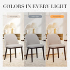 COLAMY Upholstered Dining Chairs Set of 4, Modern Kitchen Chairs with Back, Fabric Side Dining Room Chairs with Wood Legs for Kitchen Dining Room Restaurant, Beige