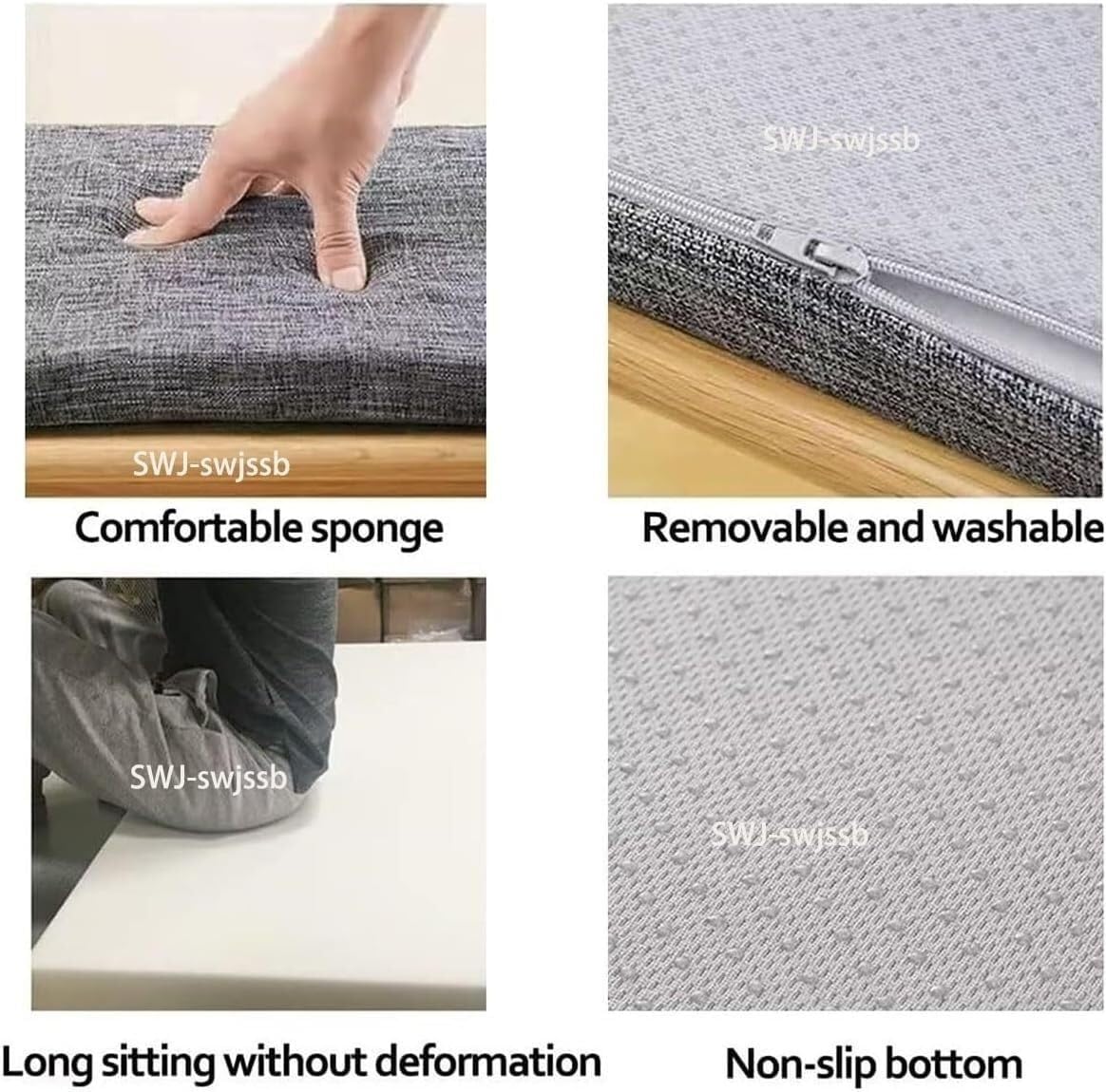 Custom Size Furniture Cushions 48/40/50/52 in - Sofa Seat Pad Windowsills Cushion with Non-Slip Bottom,Indoor Bay Window Seats(16,160x40x5cm/63x16x2in)