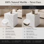 Handmade Natural Marble Side Table, Made to Order Custom Stone End Table, Luxury Nightstand Table for Living Room Bedroom, Customizable Marble Slab Furniture