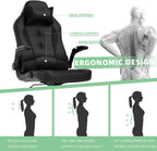 Video Gaming Chair,Ergonomic Computer Office Desk Chair with Comfy Lumbar Support, PU Leather Recliner with Headrest, Fixed Up Armrest, Height Adjustable with 360° Swivel for Adults Gaming,Black