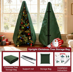 Upright Christmas Tree Storage Bag 7.5Ft,Christmas Tree Covers for Upright Storage for 7 Ft /7.5 Ft Artificial Christmas Trees with Ornaments,Equipped with Patented Support Rod Technology-Green