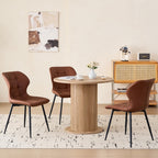 35.5" Round Dining Table for 2, Modern Small Pedestal Kitchen Table, Space Saving, for Apartment Dining Living Room