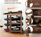 Wine Rack 16-Bottle Capacity, Space-Saving Countertop Wine Storage Organizer – Sturdy Bamboo Wine Holder for Kitchen, Bar,Cabinets & Pantry, Easy Access & Clutter-Free Organization(4-Tiers)