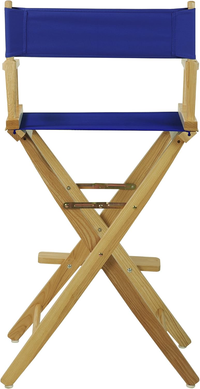American Trails Extra-Wide Premium 30" Director's Chair Natural Frame with Royal Blue Canvas, Bar Height