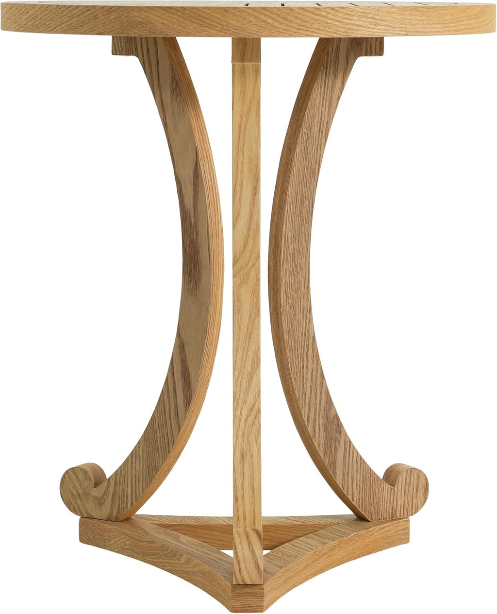 Christopher Knight Home Isele Wood Accent Table with Round Slatted Top Design, Small Side Table with Unique Curved Base, Modern End Table for Living Room/Bedroom/Small Spaces, Natural