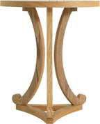 Christopher Knight Home Isele Wood Accent Table with Round Slatted Top Design, Small Side Table with Unique Curved Base, Modern End Table for Living Room/Bedroom/Small Spaces, Natural