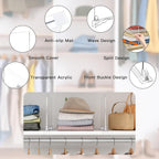 Fixwal 12 PCS Detachable Acrylic Shelf Dividers for Closet Organization Clear Shelf Divider for Closet Organizers and Vertical Purse Organizer for Closet, Bedroom, Kitchen, Office, Cabinets, Bathroom