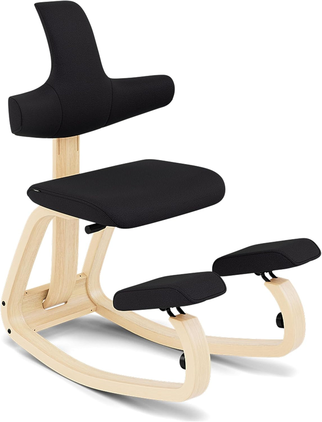 Varier ThatSit Balans Adjustable Ergonomic Kneeling Chair with Backrest, 10-Year Limited Warranty, Designed by Peter Opsvik, Natur/Black