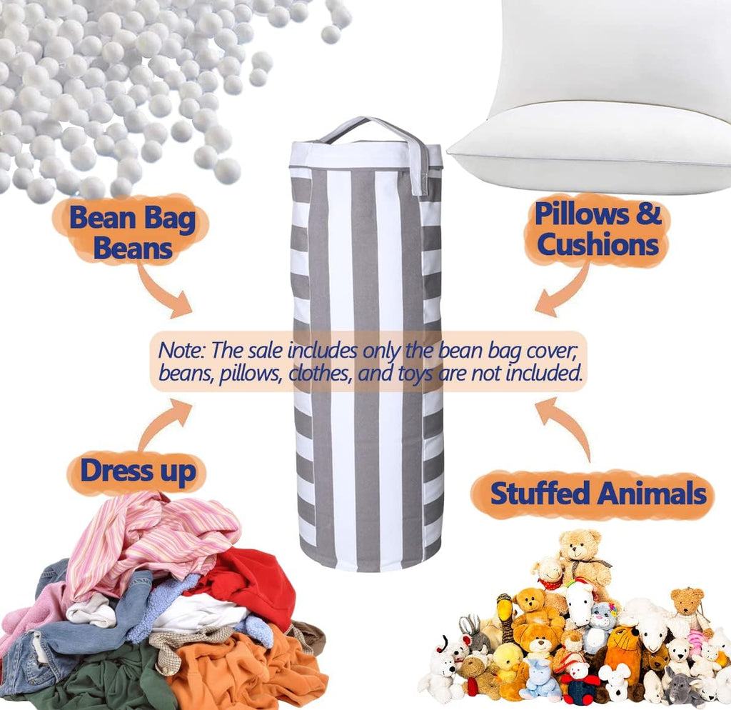 Stuffed Animal Storage Bean Bag Cover for Kids – Multi-Functional Toy Organizer & Comfy Storage Bean Bag Chair– Perfect Toy Storage Solution for Playroom & Bedroom – Ideal Gift for Kids