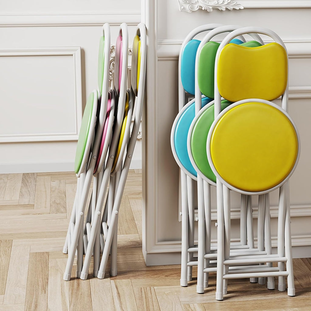 Foldable Stools - Event Folding Chairs - Easy to Move and Store,Medium Hole Design with high backrest,for Office Events Wedding(Green)