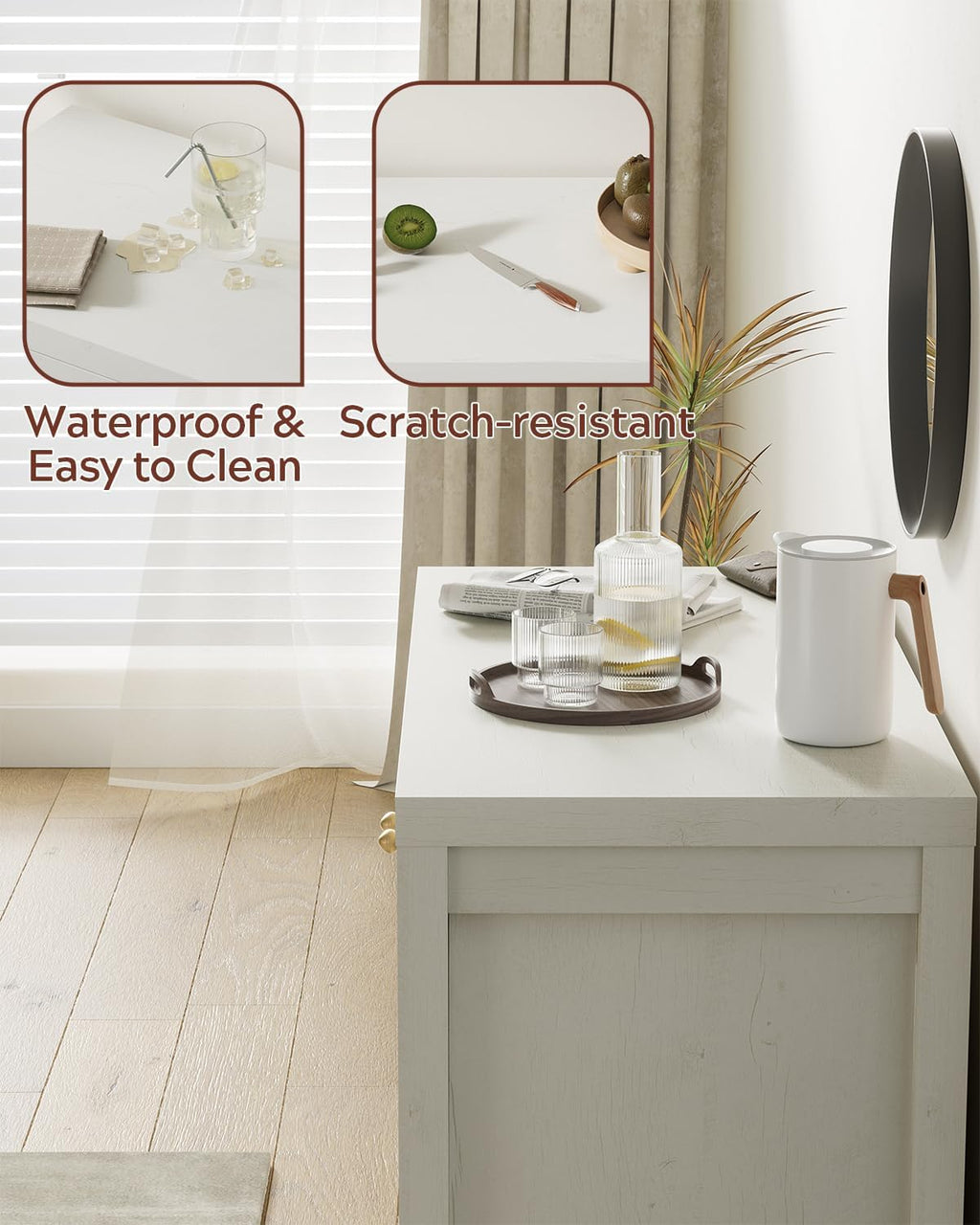 1pcs Modern Buffet Cabinet with Storage Sideboard Cabinet Wood cabinets for Kitchen,Living Room,Hallway Antique White