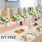 Mumufy 12 Pcs Acrylic Glass Bud Vases for Centerpiece Christmas Clear Plastic Bud Vase Crystal Acrylic Vase Small Break Resistant Flower Vase for Rose Home Decoration(Elegant,2.56 x 6.69 Inch)
