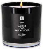 Lulu Candles | Jasmine, Oud & Sandalwood | Luxury Scented Soy Jar Candle | Hand Poured in The USA | Highly Scented & Long Lasting (9 Oz.)