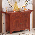 Bamboo Meditation Altar Table with Storage, Chinese Pooja Cabinet, Offering Table with Drawer, Buddhist Shrine Altar for Living Room, Small Spaces(88cm/34.6in)