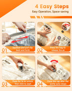 15 Pack Vacuum Seal Bags for Clothing Travel with -60KPa Rechargeable Wireless Pump, Space Saver Compression Vacuum Storage Bags in Multiple Carry-On Sizes for Luggage, Suitcase and Seasonal Storage
